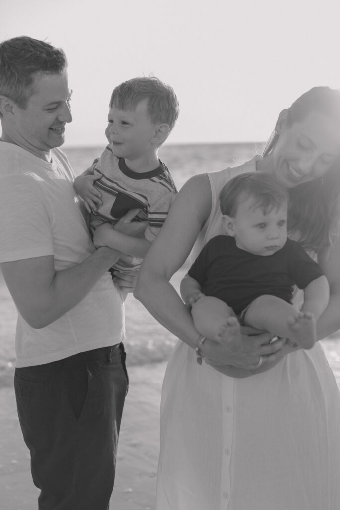 Family photo on the beach in Marco Island, Florida. 