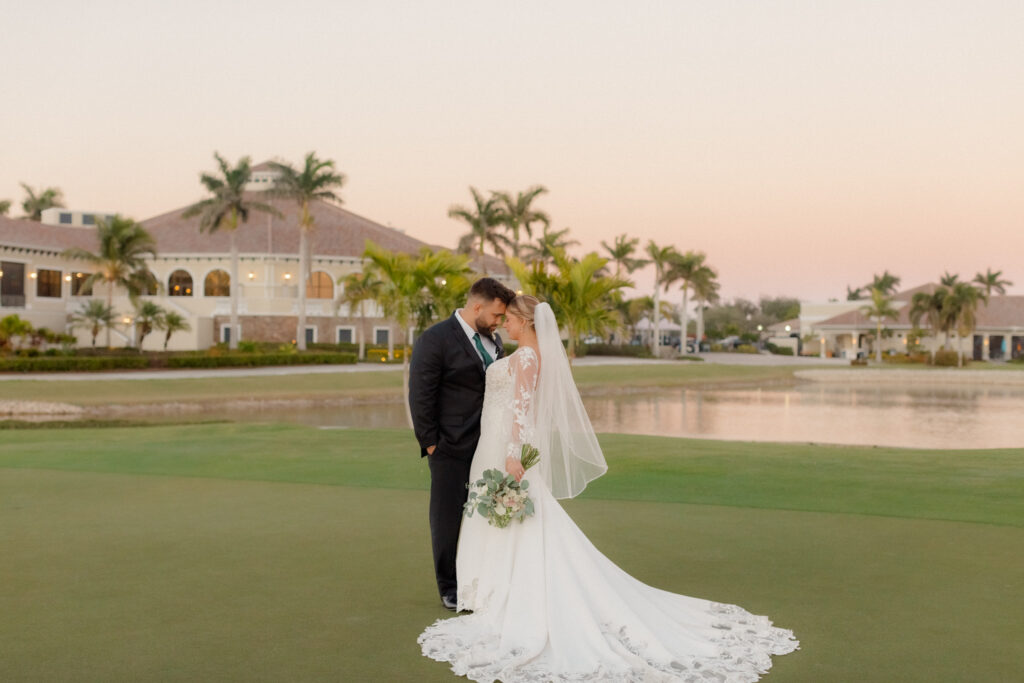 heritage bay country club sunset wedding