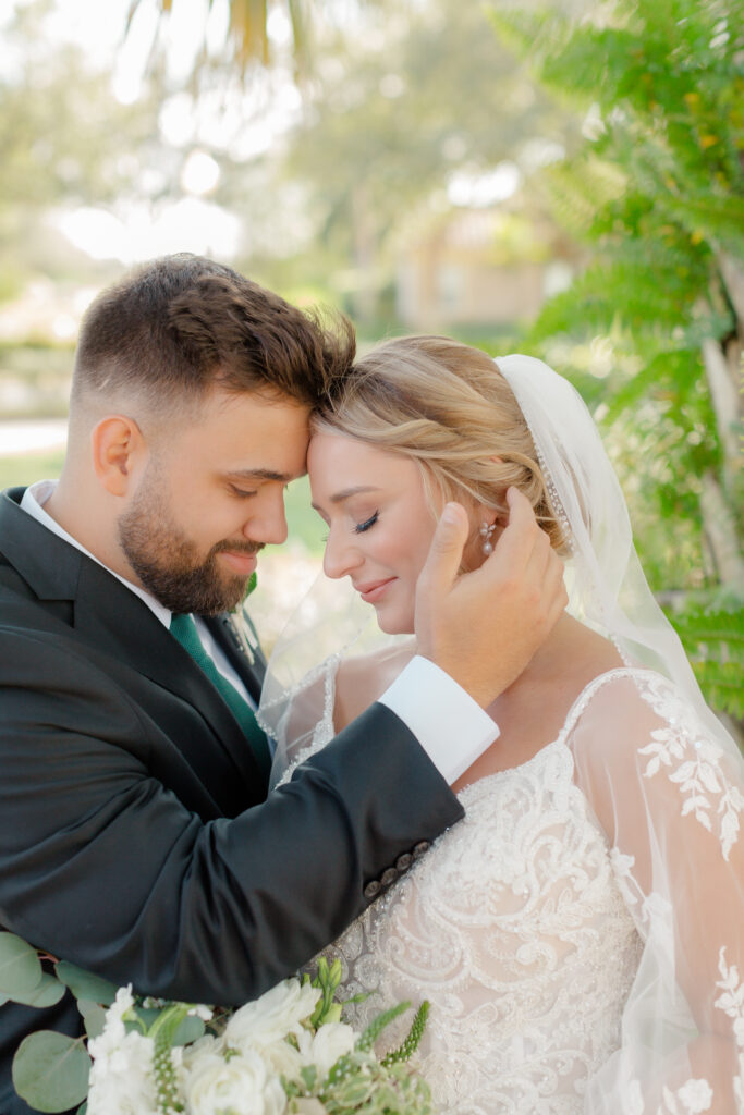 a bride and groom at a florida country club wedding