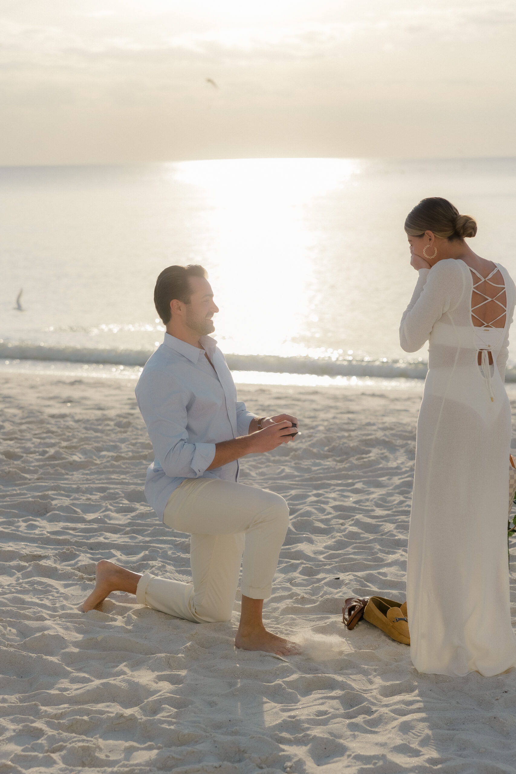 Naples florida photographer captured an intimate beach engagement