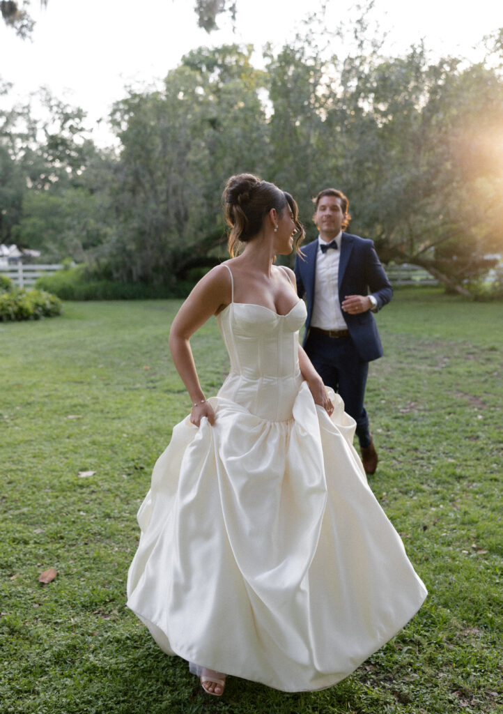 Florida wedding photographer capturing golden hour portraits at Uliana Estate